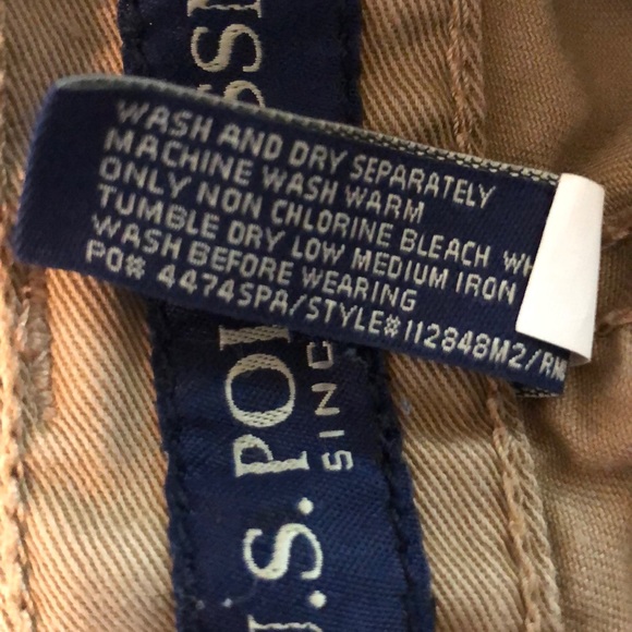 US POLO ASSN TAN CARGO SHORTS LEG POCKETS SZ 36 - Picture 7 of 8